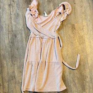 Caution to the Wind Pink Sleeveless Dress